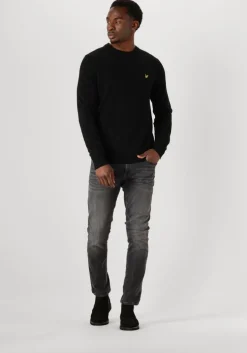zwarte lyle & scott trui lambswool blend crew neck jumper
