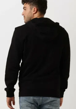 zwarte lyle & scott trui zip through hoodie