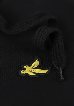 zwarte lyle & scott trui zip through hoodie