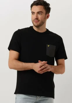 zwarte lyle & scott t-shirt contrast pocket t-shirt