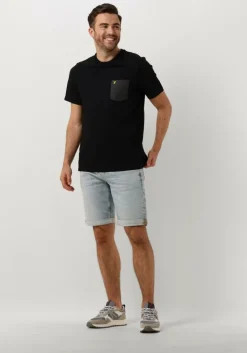 zwarte lyle & scott t-shirt contrast pocket t-shirt