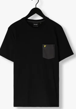 zwarte lyle & scott t-shirt contrast pocket t-shirt