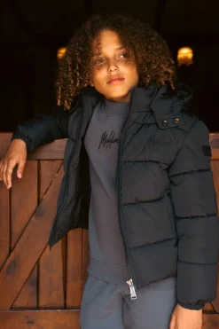 zwarte malelions gewatteerde jas donn puffer