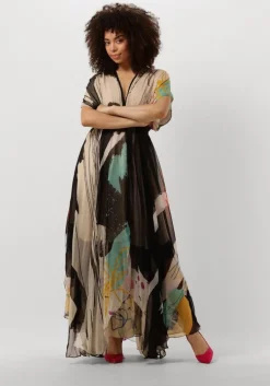 zwarte mes demoiselles maxi jurk micasso