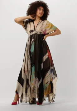 zwarte mes demoiselles maxi jurk micasso