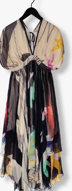 zwarte mes demoiselles maxi jurk micasso