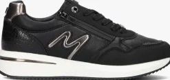 zwarte mexx lage sneakers lenthe