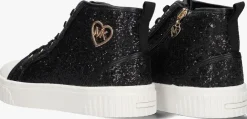 zwarte michael kors kids hoge sneakers skate split 3 glitter