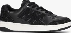zwarte michael kors lage sneakers rebel lace up