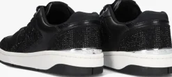 zwarte michael kors lage sneakers rebel lace up