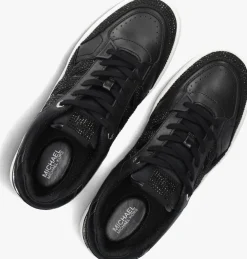 zwarte michael kors lage sneakers rebel lace up