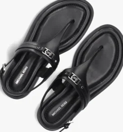 zwarte michael kors platte sandalen mandy thong sandal