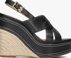 zwarte michael kors sandalen met hak nora wedge