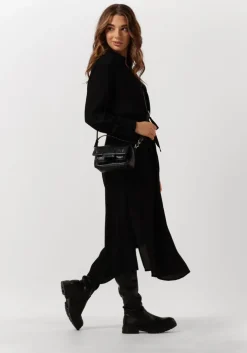 zwarte minus midi jurk lasina solid shirtdress
