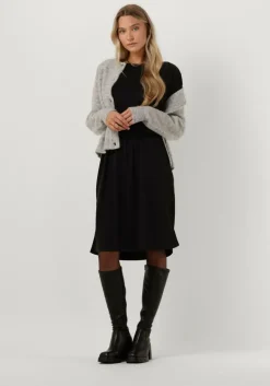 zwarte minus midi jurk ophelia boat neck short sleeve midi modal dress