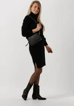 zwarte minus mini jurk ava knit turtleneck dress