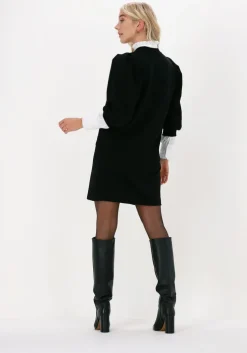 zwarte minus mini jurk mika 3/4 sleeve sweat dress