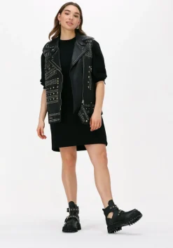 zwarte minus mini jurk mika 3/4 sleeve sweat dress