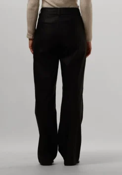 zwarte minus pantalon tasja mid waist pu pant