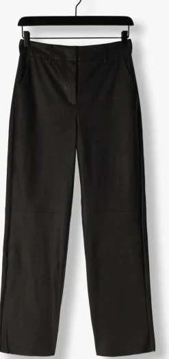 zwarte minus pantalon tasja mid waist pu pant