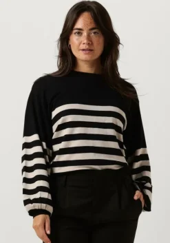 zwarte minus trui perla striped knit pullover