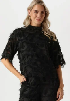 zwarte minus t-shirt msmaica high neck blouse