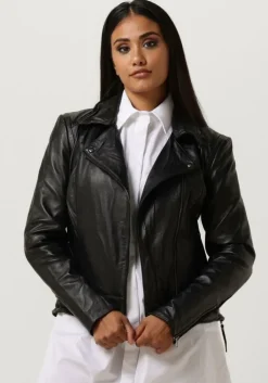 zwarte modström leren jas iman