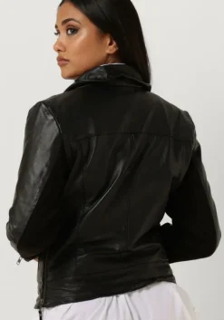 zwarte modström leren jas iman