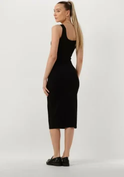 zwarte modström midi jurk tulla x-long