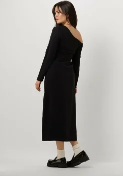 zwarte modström midi jurk fanyamd long dress