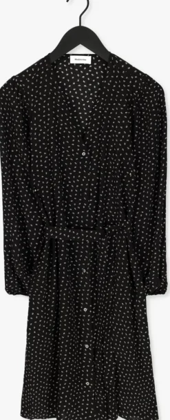 zwarte modström mini jurk anderson print dress