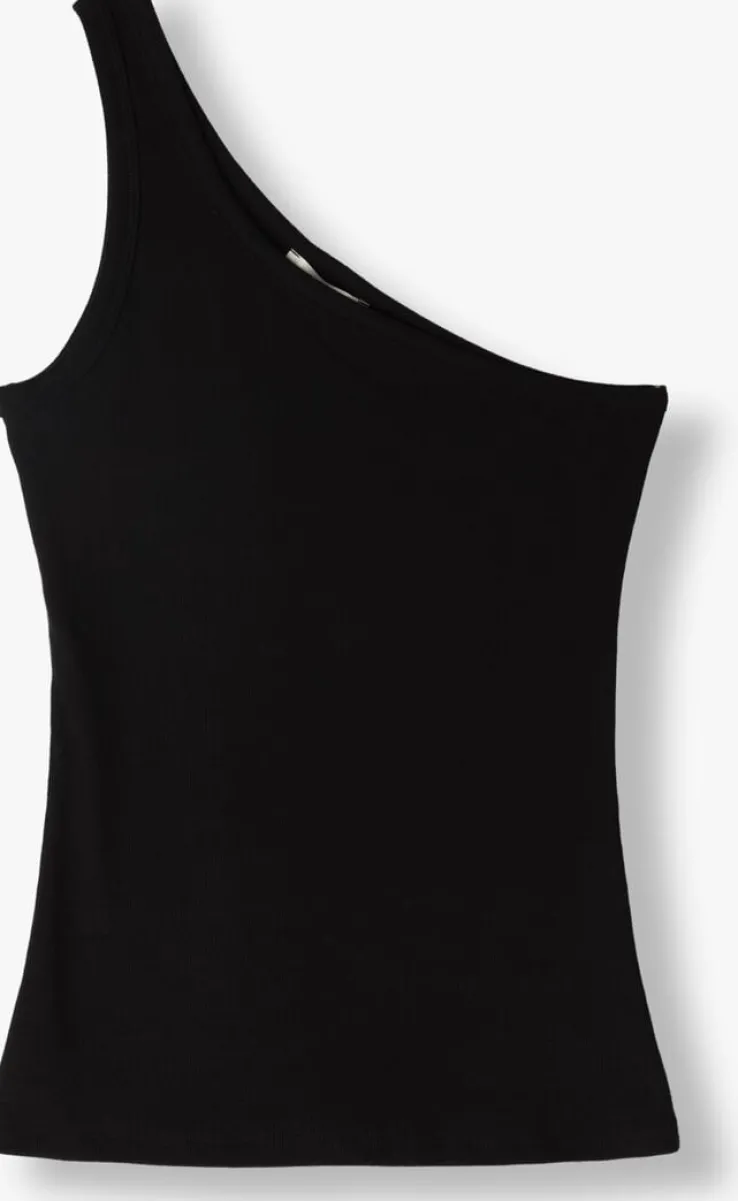 zwarte modström top igor one shoulder top