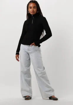 zwarte modström tops & t-shirts krissamd zip t-neck