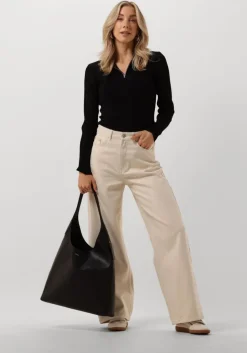 zwarte modström tops & t-shirts krissamd zip t-neck