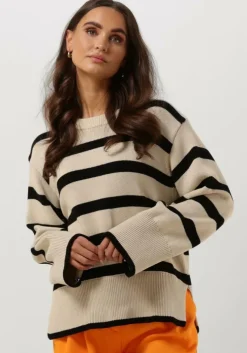 zwarte modström trui corbin md stripe o-neck