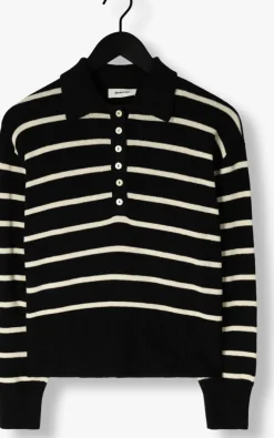 zwarte modström trui malvamd stripe polo