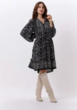 zwarte moliin midi jurk salome
