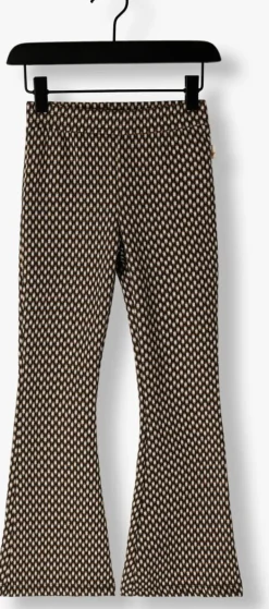 zwarte moodstreet flared broek pant bobbi jacquard
