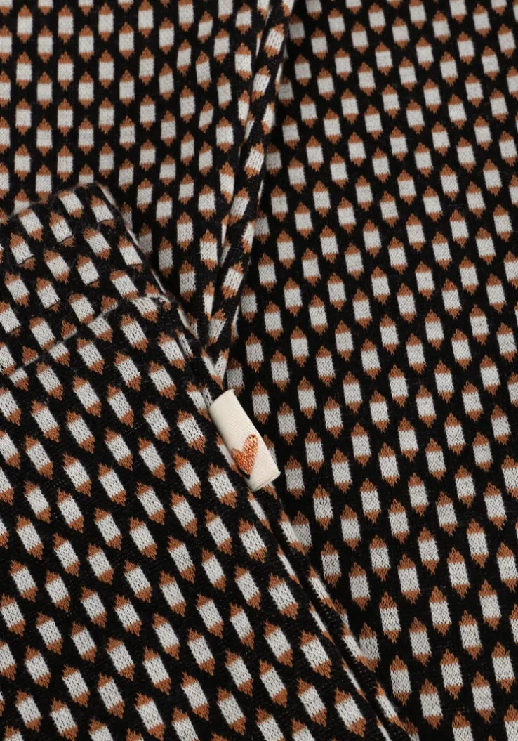 zwarte moodstreet flared broek pant bobbi jacquard