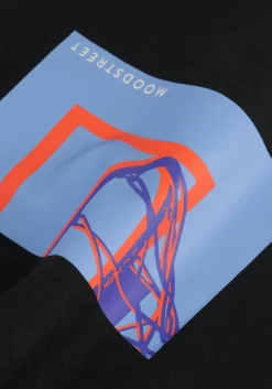 zwarte moodstreet polo t-shirt lewis basketball