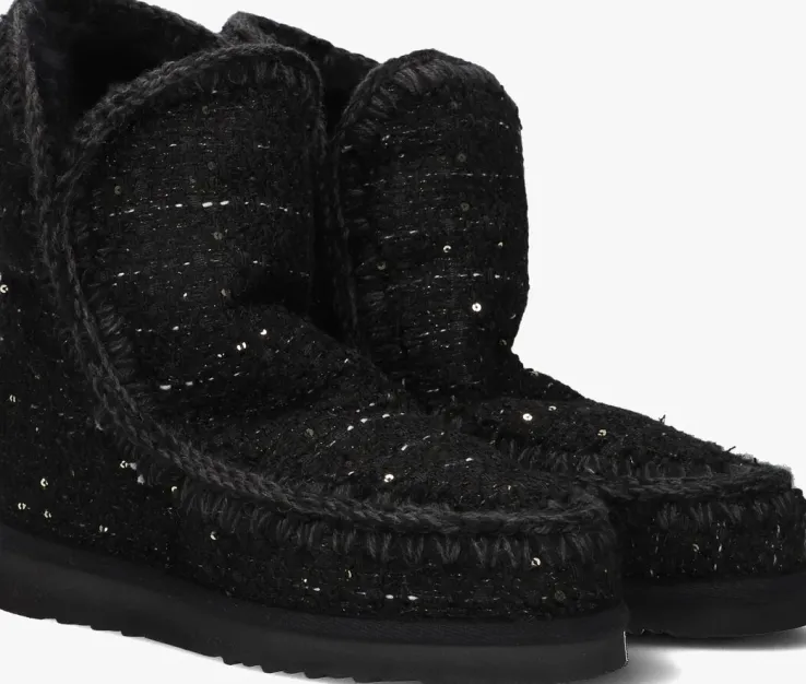 zwarte mou enkellaarsjes inner wedge tweed