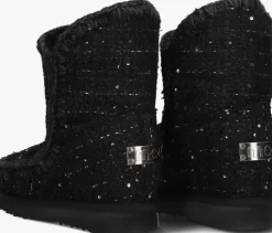 zwarte mou enkellaarsjes inner wedge tweed