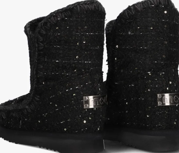 zwarte mou enkellaarsjes inner wedge tweed