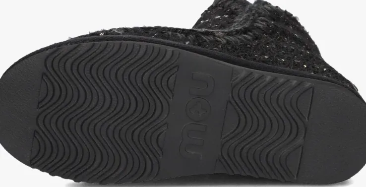 zwarte mou enkellaarsjes inner wedge tweed