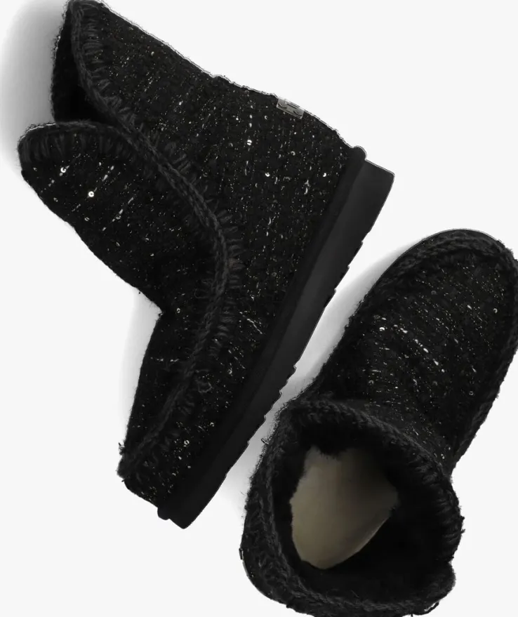 zwarte mou enkellaarsjes inner wedge tweed