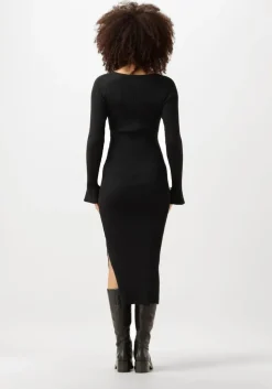 zwarte moves midi jurk angila