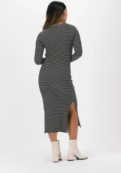 zwarte moves midi jurk molisa-ls