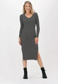 zwarte moves midi jurk molisa-ls