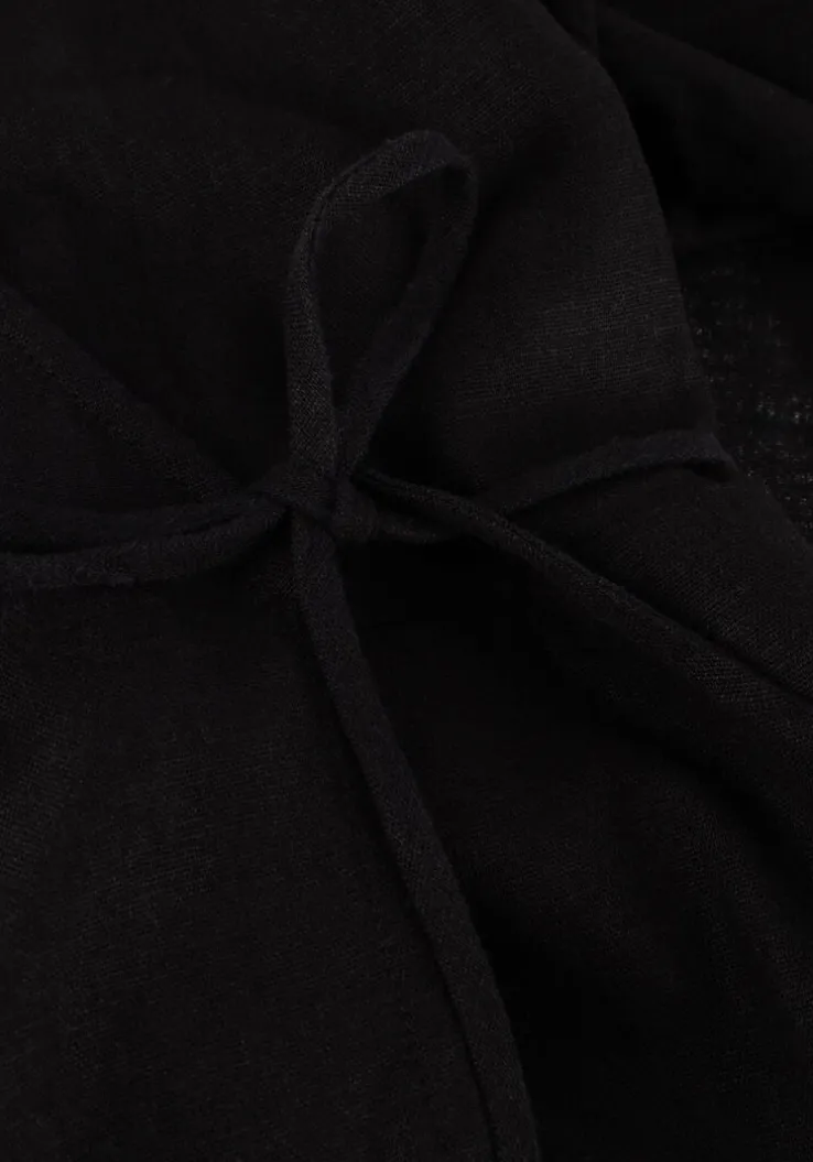 zwarte msch copenhagen midi jurk mschjovene ginia 3/4 wrap dress