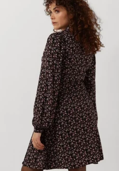 zwarte msch copenhagen mini jurk mschmessina morocco wrap dress aop